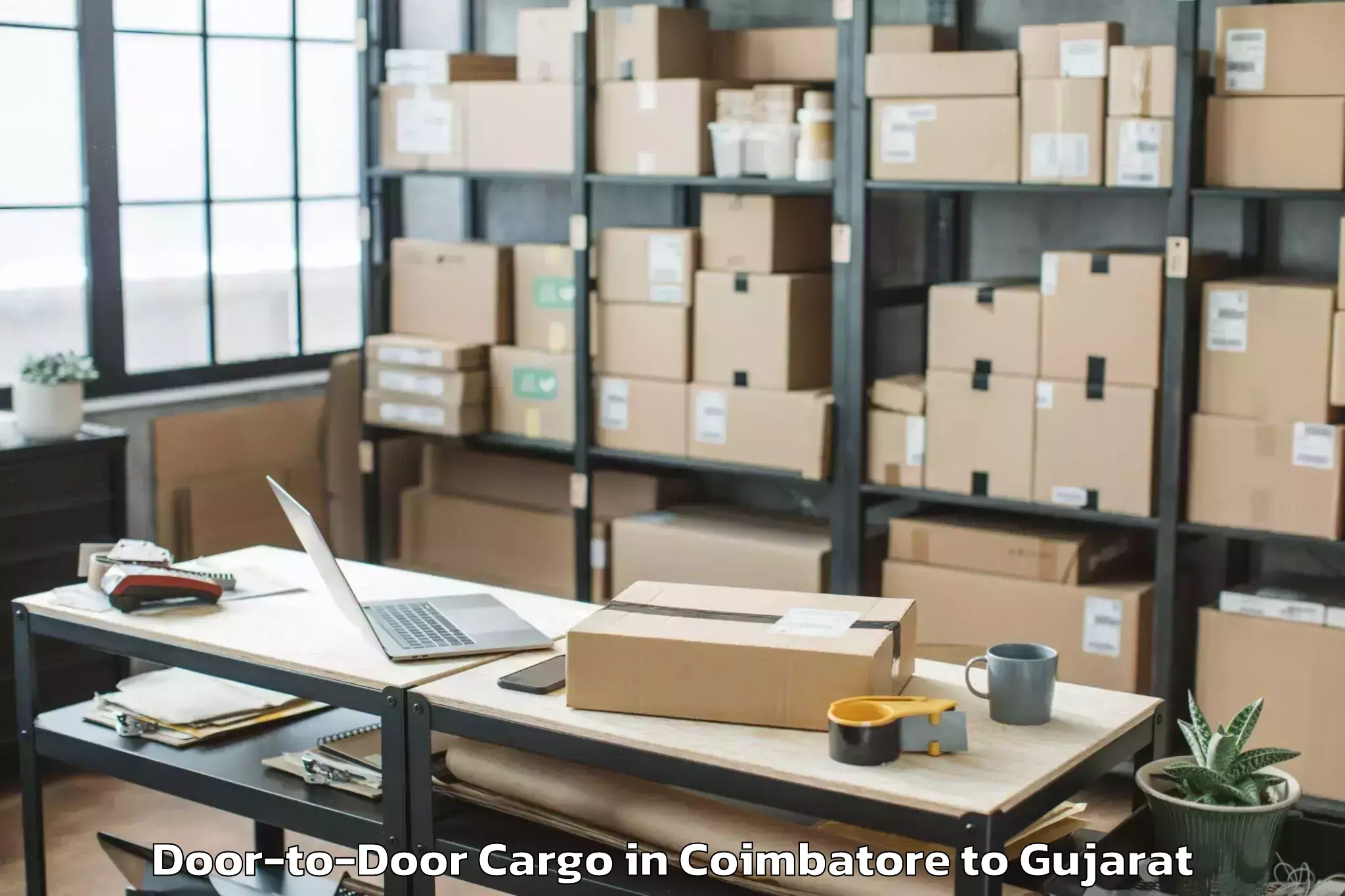 Efficient Coimbatore to Dwarka Door To Door Cargo